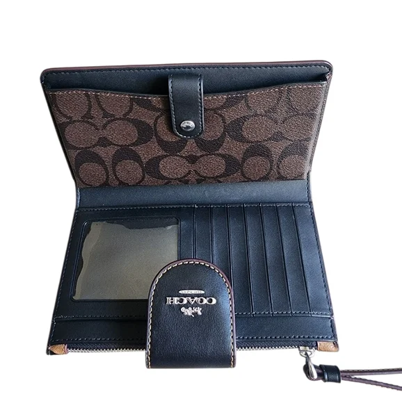 Coach Tech Wallet, Leopard Print, Signature Canvas Interior - Picture 4 of 5